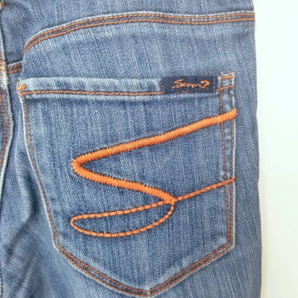 Seven7 Sexy Flare Jeans – Faded Indigo Wash 27 - Picture 4 of 7